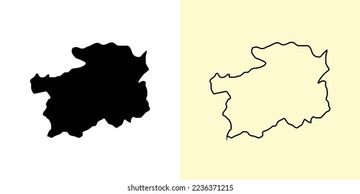 Guizhou map, China, Asia. Filled and outline map designs. Vector illustration