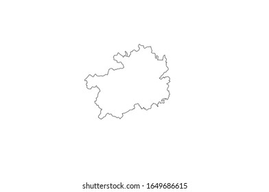 Guizhou province outline map China region shape borders 