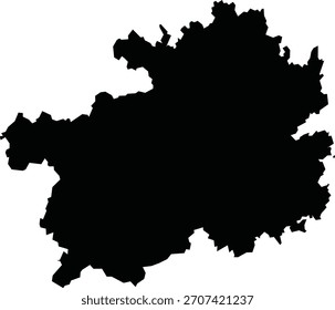 Silhueta de mapa isolada da região de Guizhou da China