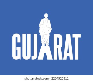 Gujarat. Gujarat city conceptual logotype with iconic place.