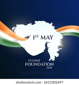 Gujarat Foundation Day Celebrations,  Gujarat Sthapana Divas, Gujarat Famous Icons, 1st May, Social Media Post Template English 
