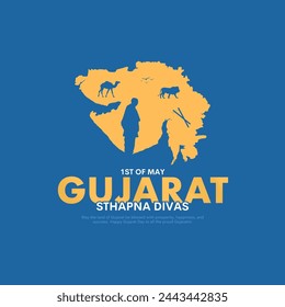 Gujarat Foundation Day Vector Illustration design. 1st May.