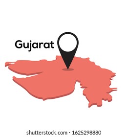 Gujarat location state map perfect to used for infographic , App mobile , website design