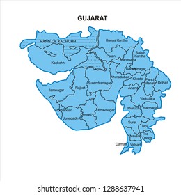 Gujarat Map Graphic - Vector