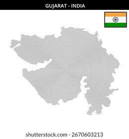 Gujarat Karte zeigt die wichtigsten Funktionen und Symbole