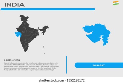 Gujarat map vector Images, Stock Photos & Vectors | Shutterstock