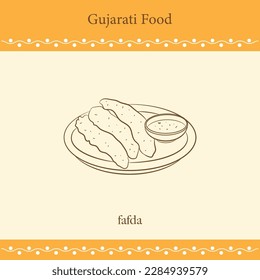 gujarati food line drawing vector illustration