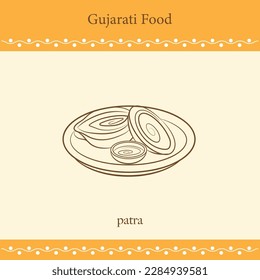 gujarati food line drawing vector illustration