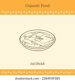 gujarati food line drawing vector illustration