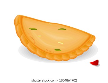 Gujiya Indian Sweets oder Mithai Food Vector