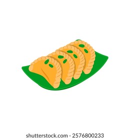 Gujiya, Sweets Vector Illustration Isolated