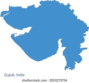 Gujrat Gujarat State Map India Blue Stock Vector (Royalty Free ...