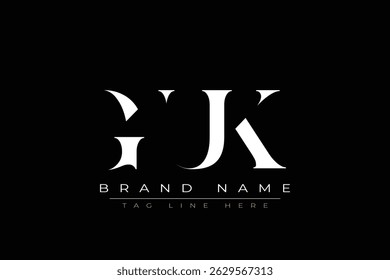 GUK abstract letter logo design. This logo is designed by three abstract letters.