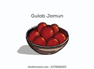ilustración de vector de color Gulab Jamun