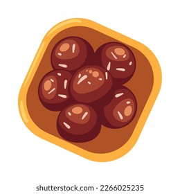 gulab jamun dish over white