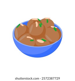 Gulab Jamun, Indian Symbol Vector Illustration