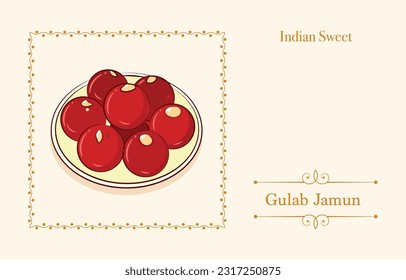 gulab jamun vector illustration for poster making