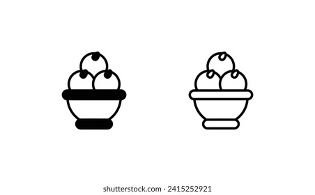 Diseño de icono de Gulabjamun con ilustración de fondo blanco