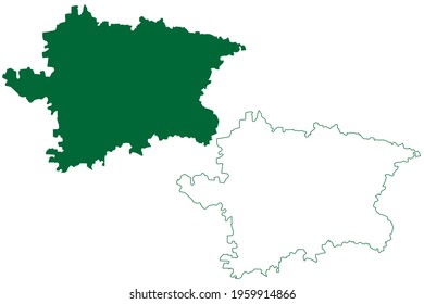 Gulbarga district (Karnataka State, Republic of India, Gulbarga Division) map vector illustration, scribble sketch Kalaburagi map