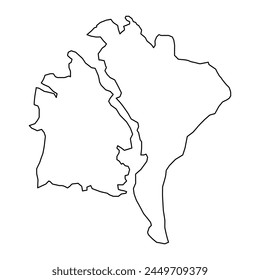 Guldborgsund Municipality map, administrative division of Denmark. Vector illustration.