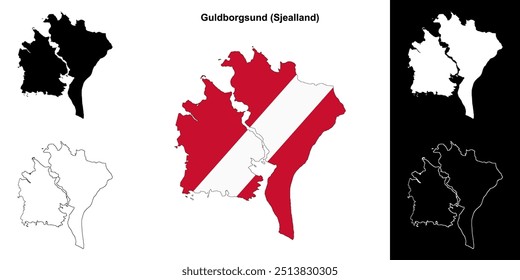 Guldborgsund mapa do município conjunto