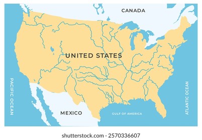 Gulf of america map illustration 