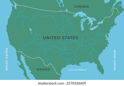 Gulf of america map illustration 
