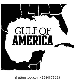 Gulf Of America Silhouette Vector Design