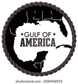 Gulf Of America Sillhouette Vector Design, EPS File 