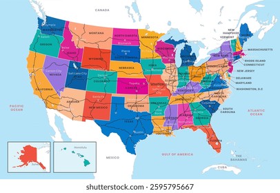 Gulf of America united states country map.