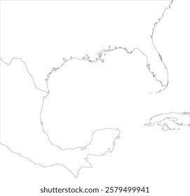 Gulf of America with USA Mexico and Cuba map. Gulf of Mexico may be renamed The Gulf of America. 