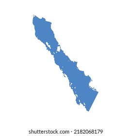 Gulf Of California Map Vector. Gulf Of California Silhouette Illustration