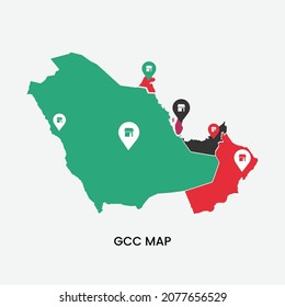 Gulf Countries Map, Shopping Map Og GCC Countries