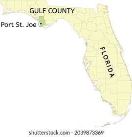 Gulf County und Stadt Port St. Joe Lage auf Karte von Florida