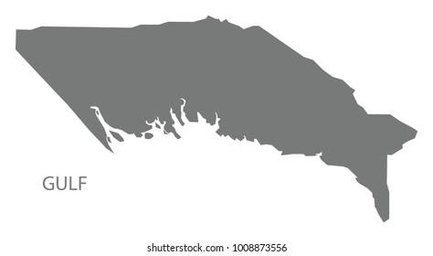 Gulf map of Papua New Guinea grey illustration silhouette shape