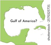 Gulf of Mexico or Gulf of America stylized map vector illustration with text.