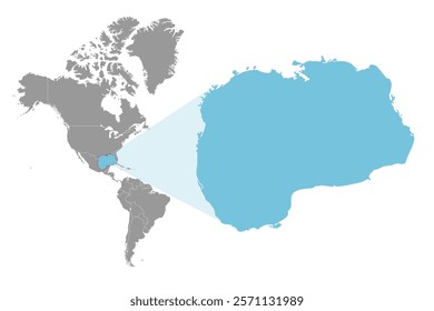 Gulf of Mexico on the world map. The Gulf of Mexico may be renamed The Gulf of America