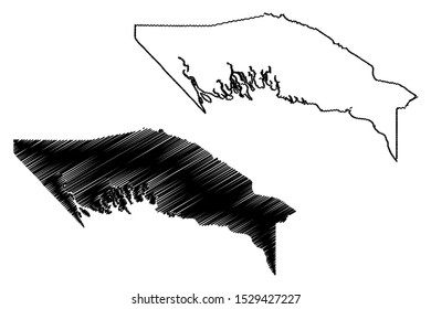 Gulf Province (Independent State of Papua New Guinea, PNG, Provinces of Papua New Guinea) map vector illustration, scribble sketch Gulf map