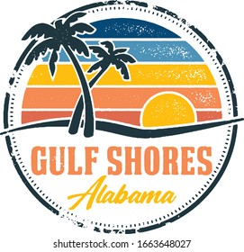 Diseño de la playa del Golfo Alabama Vintage