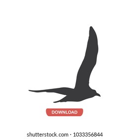 Gull bird flying vector icon