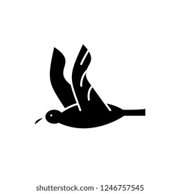 Gull black icon, vector sign on isolated background. Gull concept symbol, illustration 