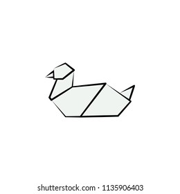 gull colored origami style icon. Element of animals icon. Made of paper in origami technique vector Illustration gull icon can be used for web and mobile on white background