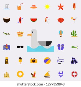 gull flat icon. colored Summer icons universal set for web and mobile