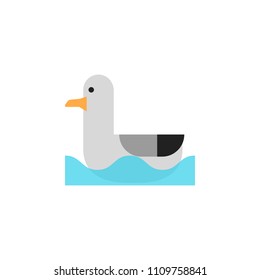 gull flat icon. Element of beach holidays colored icon for mobile concept and web apps. Detailed gull flat icon can be used for web and mobile. Premium icon on white background