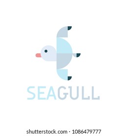 Gull flying logo in vector strong sign illustration