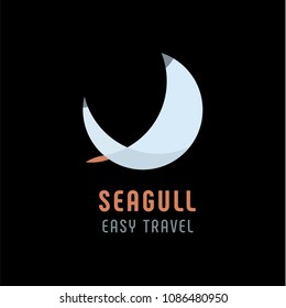 Gull flying logo in vector strong sign illustration