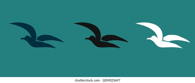 Gull icon.Black, white icon.Vector illustration.Element for your design.10EPS