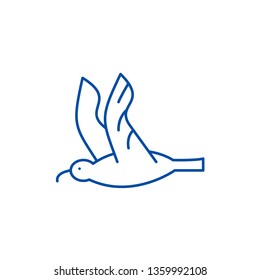 Gull line icon concept. Gull flat  vector symbol, sign, outline illustration.