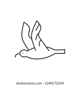 Gull line icon concept. Gull vector linear illustration, symbol, sign