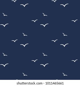 gull pattern on blue backround